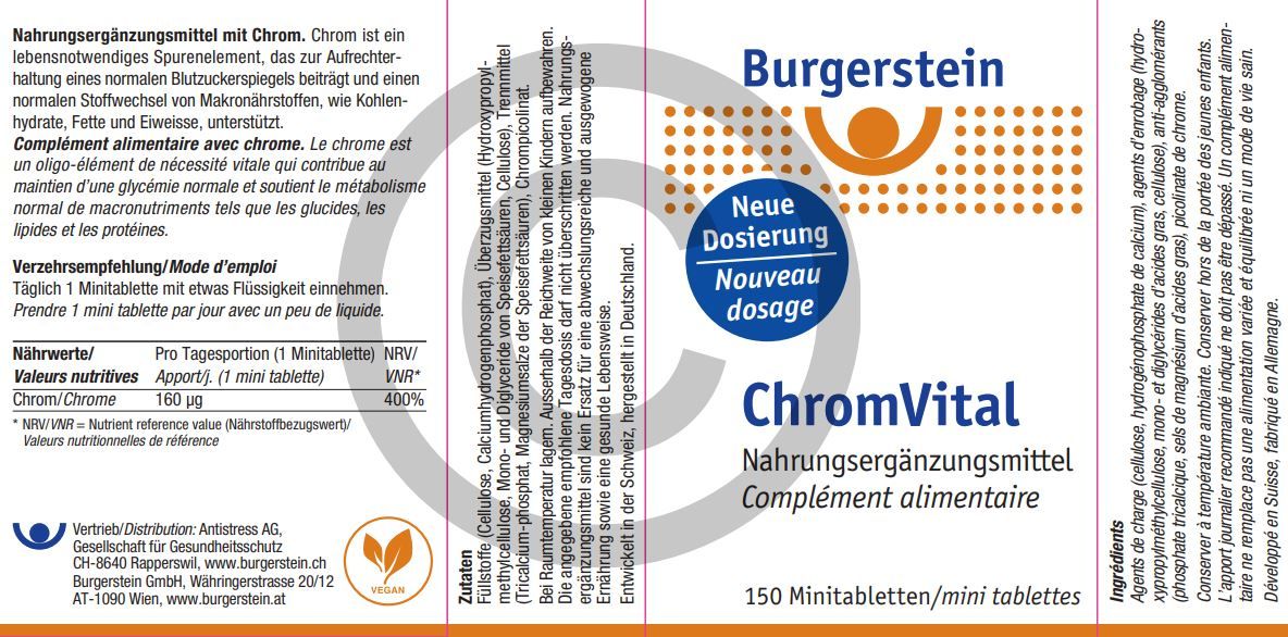 Burgerstein Chromvital (150 Tabs)