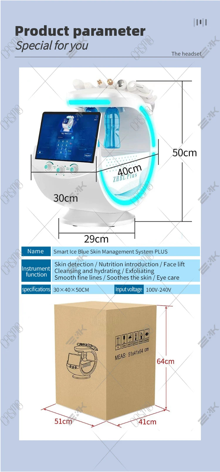 CASMB 7-in-1 Hydro Facial Machine – Professionelle Gesichtspflege mit Ultraschall, Sauerstoff & Dermabrasion für Tiefenreinigung und Hautverjüngung