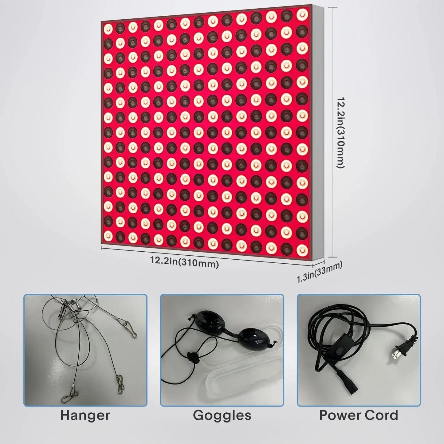 ZONGKUNG 45W Rotlicht-Therapiepanel – 225 LEDs (660nm & 850nm) für Schmerzlinderung, Hautpflege & Körperregeneration