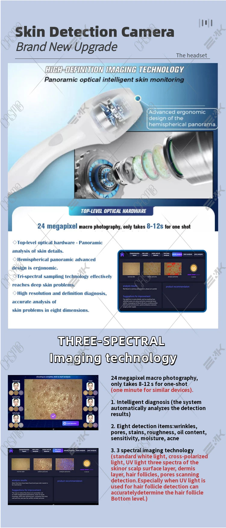 CASMB 7-in-1 Hydro Facial Machine – Professionelle Gesichtspflege mit Ultraschall, Sauerstoff & Dermabrasion für Tiefenreinigung und Hautverjüngung